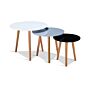 Sandon High Gloss Nest Of Tables White, Grey & Black