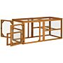 Pawhut Wooden Chicken Coop With Perches, Doors, Combinable Design, For 2-4 Chickens - Natural Wood Colour