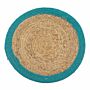 Natural Place Mat - Jute & Cotton 30cm - Ivory Boarder