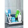 Stainless Steel Sink Organizer With Drain Tray Sponge Rag Holder Kitchen Caddy Storage