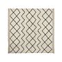 Area Rug Beige And Black Cotton 200 X 200 Cm Minimalistic Tufted Geometric Pattern Fringed