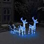 Vidaxl Reindeers & Sleigh Christmas Decoration 160 Leds 130 Cm Acrylic