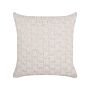 Scatter Cushion Beige Fabric 45 X 45 Cm Solid Pattern Knitted Cover Style Textile