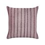 Decorative Cushion Pink Velvet And Cotton 45 X 45 Cm Striped Block Printed