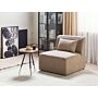 1-seat Section Beige Taupe Corduroy Jumbo Cord Sofa Module Modern Single-seat