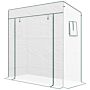 Outsunny Pe Cover Walk-in Outdoor Greenhouse, White