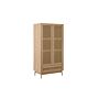 Croxley 2 Door 1 Drawer Rattan Wardrobe Oak