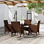 Vidaxl 5 Piece Garden Bistro Set Poly Rattan And Tempered Glass Brown