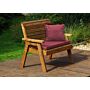 Traditional Two Seater Bench - Burgundy