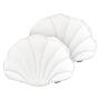 Set Of 2 Seashell Scatter Cushions Off-white Velvet Scallop Shape Throw Pillow Decoration Marine Theme Textiles