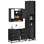 Vidaxl 4 Piece Bathroom Furniture Set Black Engineered Wood