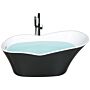 Freestanding Bath Black Glossy Sanitary Acrylic 1700 X 800 Mm Single Oval