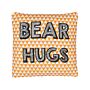 Kids Cushion Orange Cotton 40 X 40 Cm Bear Hugs Print Triangle Pattern Square Shape Children Room