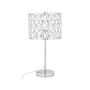 Table Lamp Silver Metal 53h Cm Crystal Drum Shade Openwork