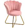 Homcom Velvet-feel Lotus Petal Accent Chair - Pink