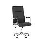 Home Office Chair Faux Leather Black Adjustable Height Swivel Tilting Seat