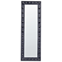 Standing Mirror Dark Grey Velvet 50 X 150 Cm With Stand Acrylic Glass Rhinestones Decorative Frame