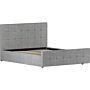 Valentina King Size Ottoman Bed, Light Grey Velvet