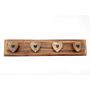 Mango Wood Heart 4 Coat Hooks