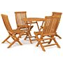 Vidaxl 5 Piece Garden Dining Set Solid Teak Wood