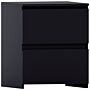 Vida Designs Denver 2 Drawer Large Bedside Chest, Black