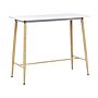 Dining Table White Mdf Tabletop 90 X 50 Cm Metal Wood Finish Metal Legs