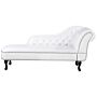 Chaise Lounge White Right Hand Faux Leather Buttoned