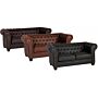 Winston 3 Seater Sofa Leather & Pvc Black