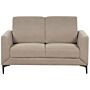 Sofa Taupe Fabric Polyester Upholstery Black Legs 2 Seater Loveseat Retro Style Living Room Furniture Beliani