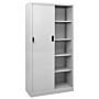 Vidaxl Office Cabinet With Sliding Door Light Grey 90x40x180 Cm Steel