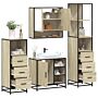 Vidaxl 4 Piece Bathroom Furniture Set Sonoma Oak Engineered Wood