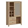 Cestino 1 Door 2 Drawer Cabinet In Jackson Hickory Oak And Rattan Effect