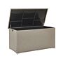 Outdoor Storage Box Beige Faux Rattan Garden Deck Cushion Chest 155 X 75 Cm