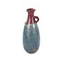 Decorative Vase Blue And Brown Terracotta 50 Cm Handmade Painted Retro Vintage-inspired Design