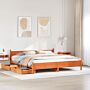 Vidaxl Bed Frame Without Mattress Wax Brown 180x200 Cm Super King Solid Wood Pine