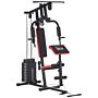 Homcom Multi Gym With Weights, Multifunction Home Gym Machine With 66kg Weight Stack For Full Body Workout And Strength Training, Red