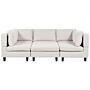 Modular Sofa With Ottoman Light Beige Fabric Upholstered U-shaped 5 Seater With Ottoman Cushioned Backrest