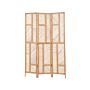 Room Divider Natural Rattan Frame 3 Panels Folding Decorative Wicker Screen Partition