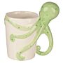 Fun Novelty Sealife Design Octopus Shaped Handle Ceramic Mug