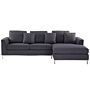 Corner Sofa Grey Fabric Upholstered L-shaped Left Hand Orientation