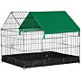 Pawhut Guinea Pig Cage, Small Animal Habitat, Rabbit House W/ No Leaking Bottom, Safety Locking System, Top Roof