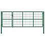 Vidaxl Garden Fence Gate With Posts 350x120 Cm Steel Green