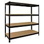 Monster Racking Q-rax Heavy Duty Storage Shelving, 160cm W, 60cm D, Black