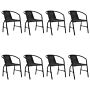 Vidaxl Garden Chairs 8 Pcs Plastic Rattan And Steel 110 Kg