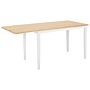 Dining Table Light Wood Tabletop 76 X 120 X 75 Cm White Legs Extending Drop Leaf