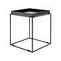 Side Table Black Metal 50 X 40 X 40 Cm Tray Tabletop Industrial Accent Table