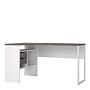 Function Plus Corner Desk 2 Drawers In White And Grey