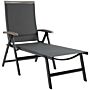 Outsunny Outdoor Folding Sun Lounger, 5-position Adjustable Chaise Lounge Chair With Aluminium Frame, Grey