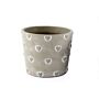 Grey Stone Hearts Planter Round Large