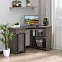 Homcom L-shaped Corner Computer Desk W/ 2 Shelves Wide Worktop Keyboard Tray Drawer & Cpu Stand Home Office Study Bedroom Furniture Grey